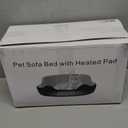 Self-Heating Pet Bed with Adjustable Heat & Reversible Design - 3 Temperature Settings, Removable Washable Cover, Waterproof & Non-Slip Base for Dogs and Cats, Grey