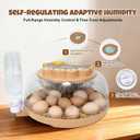 Series III-18 Egg Automatic Incubator with Smart Dual-Bottle Adaptive Humidity & Stable Temp Control, Adjustable Auto Egg Turn, Auto Lockdown, Customizable Incubation Days, Candler(18-Egg-Brown)