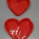 Silicone Heart Shaped Cake Pans 10 Inch Heart Cake Pan Set Nonstick Silicone Heart Molds for Baking (2 Pcs, Red)