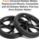 BlessReach 2PCS 8 Inch Walker Wheel, 5/16" (8 mm) Bearing Solid Replacement Wheels for, RollingWalker (8 Inch) (8mm)