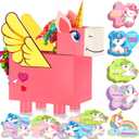 2 x Gloween Valentines Day Boxes and Cards for Kids Classroom School Exchange, Great Valentines Gifts Party Favors for Boys Girls (1 Unicorn Box, 32 Valentine Cards, 1 Teacher Card)