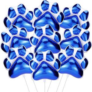 Hungdao 9 Pcs 28 x 26 Inch Blue Dog Paw Balloons Paw Print Foil Balloons Large Puppy Birthday Party Supplies for Baby Shower Pets Dog Themed Party Decorations