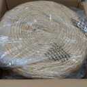 Handwoven Outdoor Ottoman, Water Hyacinth Pouf Round Patio Footstool with Wood Legs, 17-Inch Multipurpose Vanity Stool, Dining Chair, Patio Footrest for Balcony and Garden, Green (13"D x 13"W x 16.9"H)