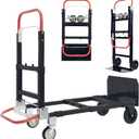3 in 1 Convertible Hand Truck, Folding Hand Dolly Cart with Retractable Handle, 600LBS Heavy Duty Aluminum Hand Truck Dolly for Luggage, Shopping, Home, Office Moving