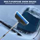 52" Car Wash Brush with Long Handle | Built-in Rubber Squeegee & Rubber Bumper | Lightweight extendable Handle | Soft Bristle Brush for Car, RV, Boat, Solar Panel, Deck Washing