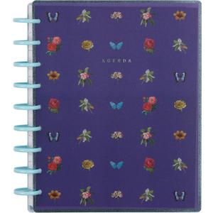 Happy Planner Disc-Bound Planner Jan.Dec. 2026, Includes 3 Extra Months and 2 Sticker Sheets, Classic Size, 7" x 9.25", Dashboard Layout, Blue Botanical Year
