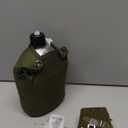DARTMOOR G.I. Army Stainless Steel Canteen Military with Cup and Green Nylon Cover Waist Belt for Camping Hiking