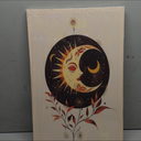 HSFFBHFBH Boho Celestial Sun Moon Wall Art Canvas Print | Spiritual & Mystical Home Decor for Bedroom/Living Room | Premium Giclee Art - Stretched and Ready to Hang 16x24inch