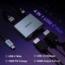 USB C to Dual HDMI Adapter 4K@30Hz, KOZYC USB C Hub Multiport Adapter with 2xHDMI, USB 3.0, 100W PD, Support USB C to HDMI Splitter Extended Display for MacBook Pro (MST is not Supported on MacOS)