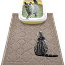 WePet Cat Litter Box Mat, Kitty Premium PVC Pad, Durable Trapping Rug, Phthalate Free, Urine-Resistant, Scatter Control, L 35 x 23 Inch, Champagne