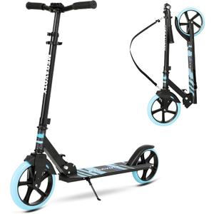 Kick Scooter Set  Two & Three Wheel Options for Kids & Adults, Adjustable Handlebar Height, Anti-Slip Deck  for Outdoor Fun & Daily Commute, Birthday Gift for Kids (Blue(No CupHolder))