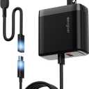 65W Lenovo Charger, Lenovo Laptop Charger for ThinkPad T/E/G Series, Compatible with 11x4.5mm Square Tip & All USB-C Devices