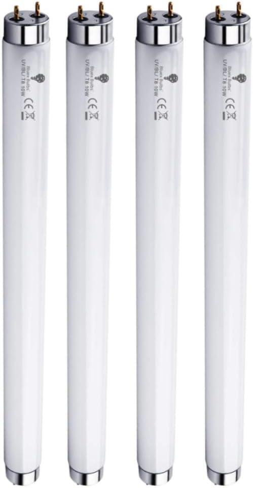 Bluex Bulbs 4 Pack Bug Zapper Replacement Lamp Bulb Light Tube 10W for 20W Electronic Bug Zapper T8 Fluorescent Light Tube Replacement Bulb for Bug Zapper