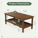 YOSHOOT Wood Coffee Table, Classical Coffee Tables, Center Table for Living Room, Walnut, 18.9"D x 41.3"W x 17.7"H