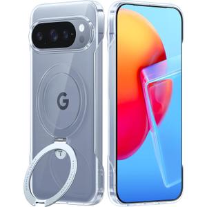 TORRAS Slim for Google Pixel 10 Pro XL Case Clear, Fit for MagSafe, Open Edge Frame, Phone Case for Pixel 10 Pro XL with Stand, Ultra Thin Minimalist, Never Yellowing, Shockproof Corner Cover, Clear