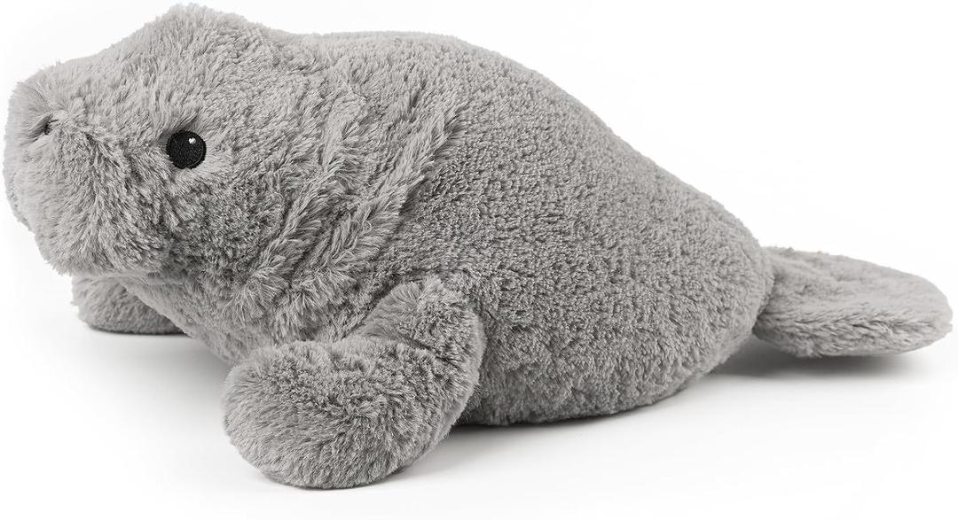Manatee Stuffed Animals, Microwavable Stuffed Animal Adorable Fluffy Manatee Plush for Warmth Comfort, Heatable Coolable Lavender Scent Toy, Cute Soft Plushie Gift for Kids Adult & Children Boys Girls