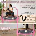 450LBS Foldable Rebounder Trampoline for Adults with Adjustable Handle 40", Pink