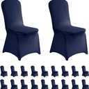 LZY 20pcs Spandex Chair Cover Stretch Slipcovers for Wedding Party, Dining Banquet Chair Decoration Covers (Navy, 20)