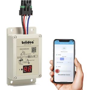 briidea Bluetooth Trailer Brake Controller, Proportional Brake Controller with APP Control & LED Display, Boost Function for Smoother Braking, Ideal for Heavy-Duty & Frequent Towing (1-4 Axles)