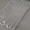 OUTUXED 2 Pack 36 Grids Clear Plastic Bead Organizer Box, Fishing Tackle Box Compartment Organizer with Adjustable Dividers for Jewelry, Art Craft, Bead Storage Containers with 5 Sheets Label Stickers