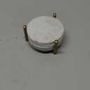 Queenza Marble Coasters for Drinks, Natural Stone Coasters Set for Coffee Table, Bar, Dining & Home Decor, Set of 6 Sleek 3.5-Inch, 5 mm Thick Tiles with Metal Holder, Polished from Both Sides