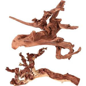 majoywoo Natural Large Coral Driftwood for Aquarium Decor Reptile Decor, Assorted Driftwood Branch 9-14" 2 Pcs, Fish Tank Decoration (Mopani Driftwood 9 to 14 Inch (Pack of 2))
