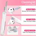 Clear Case for AirPods 4 Case Cover with Safety Lock,Soft TPU Cover with Phone Stand & Cleaning Kit,Cute Bling Keychain for Women Girls-Clear Pink
