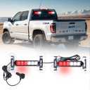 2X 6.1 inch Emergency Strobe Lights Amber/Green12 LED Hazard Warning Flashing Safety Dash Front/Rear Windshield Deck Split Lights Surface Mount for Construction Vehicles Tow/Plow Trucks