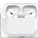 RFUNGUANGO AirPods Pro Case Clear, Soft TPU Transparent with Cleaning Kit & Keychain, Compatible with Magsafe, Compatible Apple AirPods Pro 2nd/1st Generation Protective Case, White