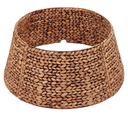 Rattan Christmas Tree Collar, Wicker Tree Skirt & Stand Base Cover (Brown Wash, 24 inch)