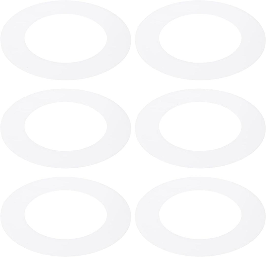 PATIKIL 3" ID 4.7" OD Plastic Trim Ring, 6 Pcs Ceiling Light Goof Rings Matte Circular Light Cover Lighting Fixture for Ceiling Wall Recessed Can Downlights, Translucent Matte White