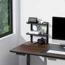 Spacrea clamp on Desk Shelf, 2 Tier Office Desk Shelves Organizer, Wood Desktop Supplies Storage Rack, Desk Organizers and Accessories (Black)