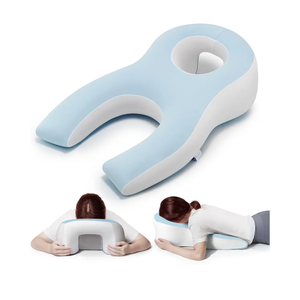 Memory Foam Face Down Pillow After Eye Surgery- Whole BBL Pillow Face Down for Stomach Sleep, Massage-Blue