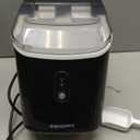 EUHOMY Nugget Ice Maker Countertop with Handle, Ready in 6 Mins, 34lbs Per Day, Removable Top Cover, Auto-Cleaning, Portable Sonic Ice Maker with Basket and Scoop, for Home/Party/RV/Camping (Black)