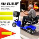Orange Warning Flag with Reflective Strip and 5.3 Feet Retractable Pole,Orange Safety Flag Suitable for Mobility Scooter, Bike and Wheelchairs,Set with Pole and Mount