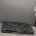 34" Square Folding Card Table, Fold-in-Half Utility Dining Portable Table Heavy Duty HDPE Plastic Foldable with Carrying Handle Indoor Outdoor for Picnic, Camping, Party, Black