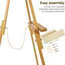 VISWIN Upgraded 63" Gold Wooden Easel Stand for Sign, Tripod Easel for Wedding Sign Stand, Welcome Board, Poster, Picture, Canvas Art Easel Floor with Tray for Display & Painting