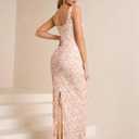 HTZMO Womens Floral Bodycon Formal Wedding Guest Maxi Dress (XL)