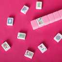 1.2American Mahjong Tile Set, 166 Mahjong Game Set with Pink Color (Tiles Only, No Racks and Other Accessories)