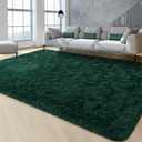 FlyDOIT 6x9 Feet Large Area Rugs for Living Room, Deep-Green Shaggy Rug Fluffy Throw Carpets, Ultra Soft Plush Modern Indoor Fuzzy Rugs for Bedroom Girls Kids Nursery Room Dorm Home Decor