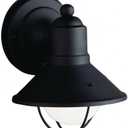 Kichler Seaside 7.5" 1 Light Outdoor Wall Light with Glass Globe Black