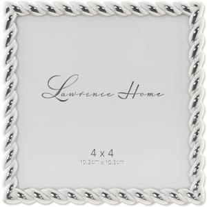 Lawrence Frames Rope Design Metal Frame, 4x4, Silver