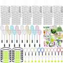 98 Pcs Tennis Party Favors, Tennis Party Decorations Includes 50 Stickers 12 Mini Racket Keychain 12 Charm Bracelets Racket Shape Pens Paper Bags