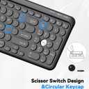 TECKNET Wireless Keyboard Bluetooth & 2.4G USB, Up to 4-Device Connection, USB C Rechargeable Battery, Quiet Typing, Compact Layout, 7 Ergonomic Tilt, Compatible with Windows/Android/iOS, Black