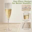 BELLAFORTE 12 PCS Plastic Champagne Flutes, 6 oz Clear Disposable Champagne Glasses, Elegant Party Disposable Champagne Flutes for Weddings, New Year’s Eve, Celebrations, Events & Home Use