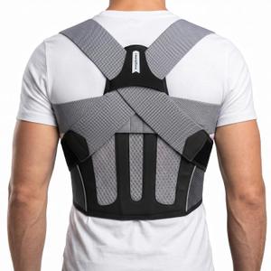 Posture Corrector for Men, Adjustable Upper Back Brace with Breathable Mesh Back, 4 Flexible Support Stays & Underarm Fit Adjustment, Back Straightener Helps Reduce Slouching Strain for Desk Work, Sitting, Reading & Posture Training