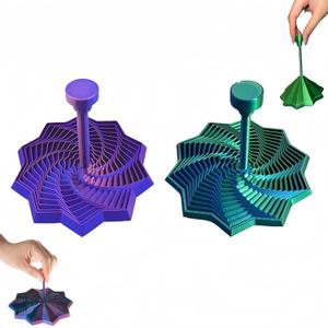 2Pack Sensory Fidget Star – 3D Printed Expandable Star Toy with Handle, Whirling Fractal Spinner for Stress Relief, Focus & Mindful Play, Transformable Desk Fidget Gadget (4.3 Inch)