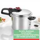 T-fal P2614634 Secure Aluminum Initiatives 12-PSI Pressure Cooker Cookware, 6-Quart, Siver