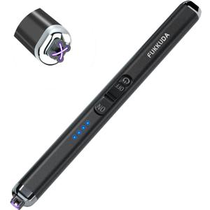 Upgraded Dual Arc Electric Candle Lighter Rechargeable USB Lighter Plasma Arc Lighters for Candle (Obsidian Black) (General Packaging)