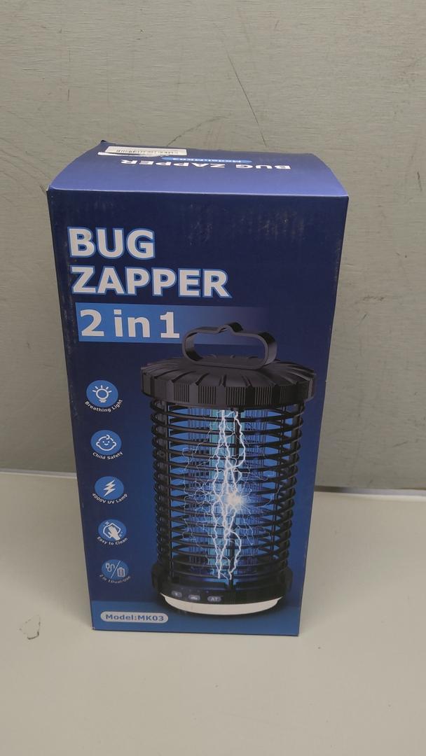 Bug Zapper Outdoor, 2025 Upgraded 3 in 1 Rechargeable Bug Zapper with 5000mAh Battery & LED Night Light, 4000V Cordless Waterproof Mosquito Zapper for Outside,Patio,Backyard,Garden Black